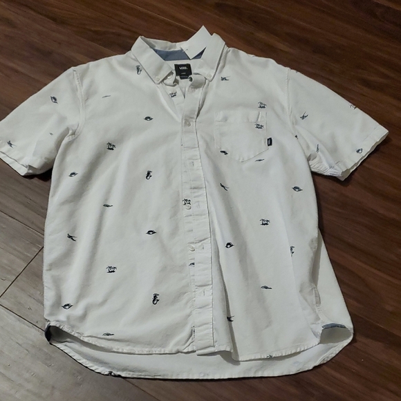 Vans Other - Vans White Casual Button Down Shirt with Nautical Print
